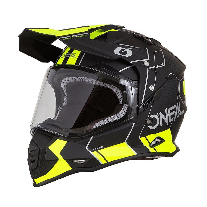 Шлем кроссовый со стеклом ONEAL Sierra II COMB black/yellow